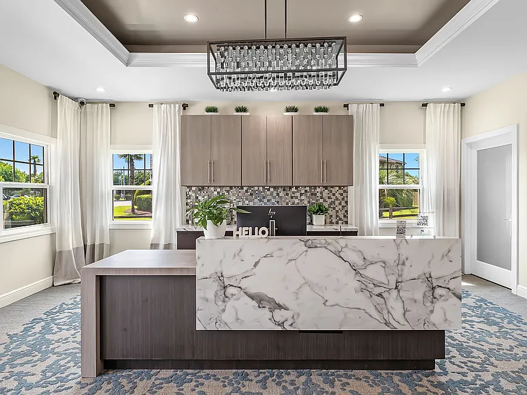 Explore our elegant leasing office providing sweeping views of our stunning community.