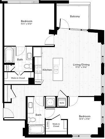 Floor plan 2M w/ Balcony