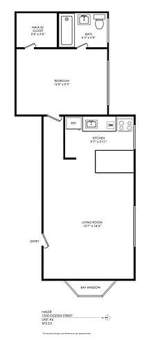 Floor plan Haler 1 Bedroom 1 Bathroom