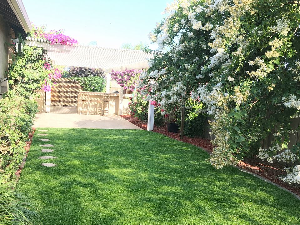 backyard 1. has a built in grill /bar area.
