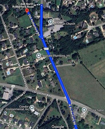 NOTE: entrance to property is through Old Rutherford Rd. Look for blue mobile home on the right.