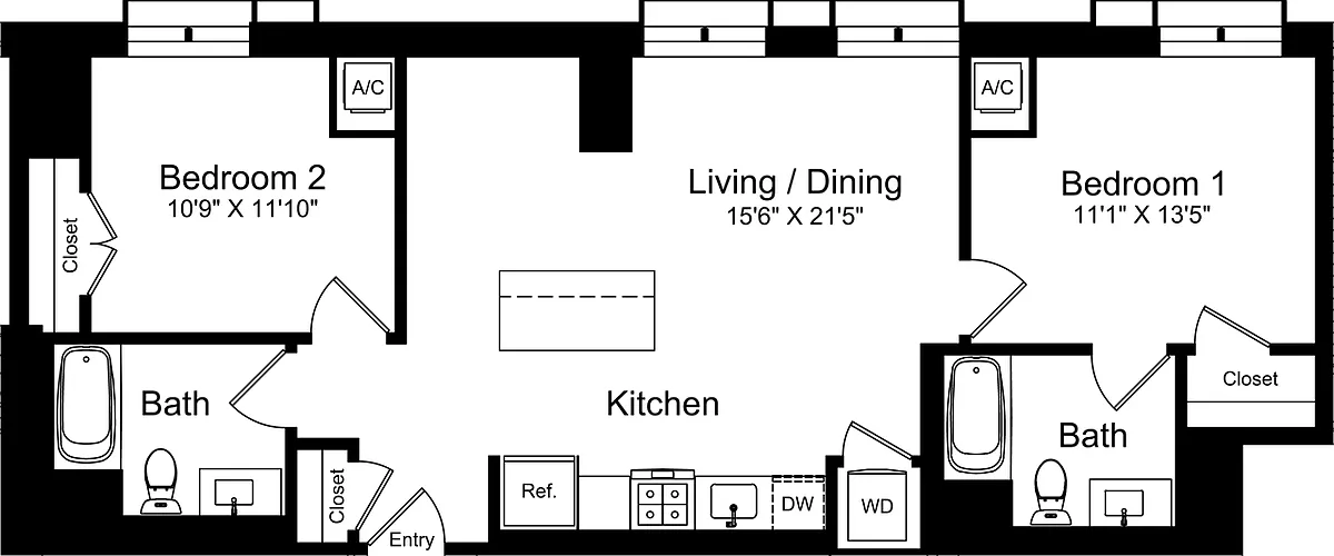 Floor plan 2 Bedroom F