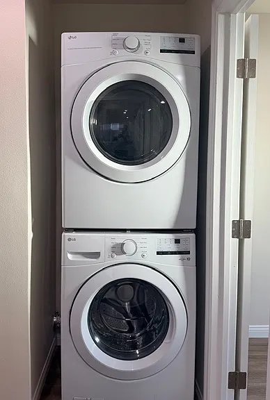 LAUNDRY in hallway near bedrooms
New washer & dryer provided
