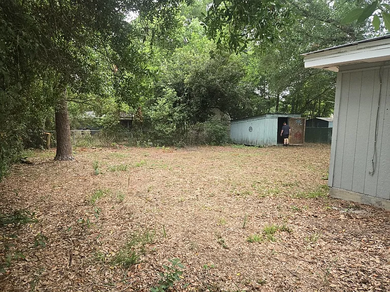 Fenced Back yard with shed
