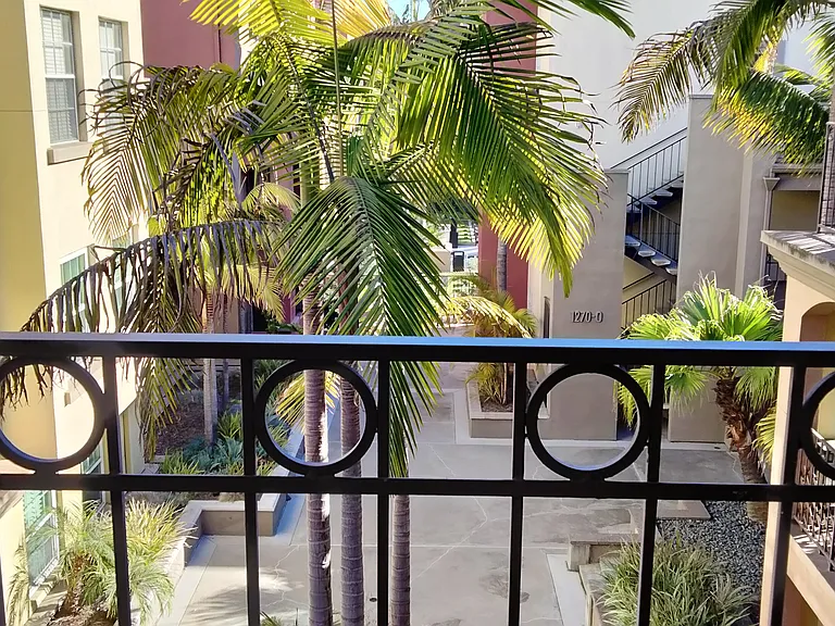East facing balcony that views towards the pool area