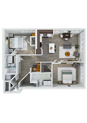 Floor plan Highland: 2 Bedroom Apartment