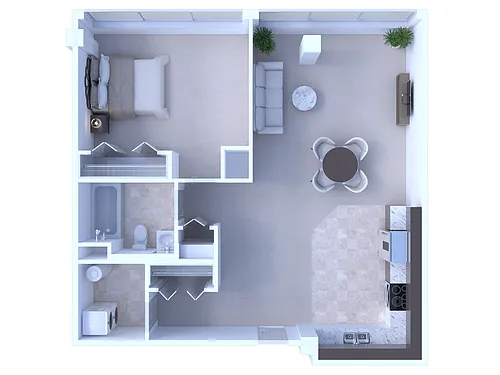 Floor plan 1 Bedroom/1 Bathroom - 894