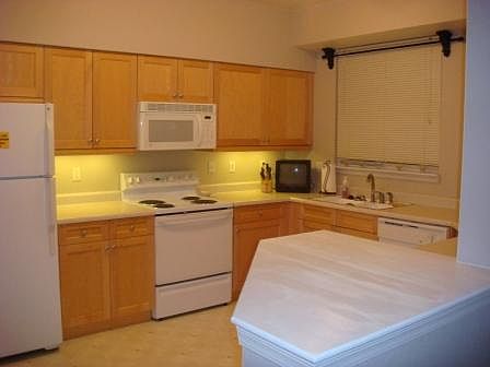Kitchen with maple cabinets and plenty of counter space. Decent-size pantry.