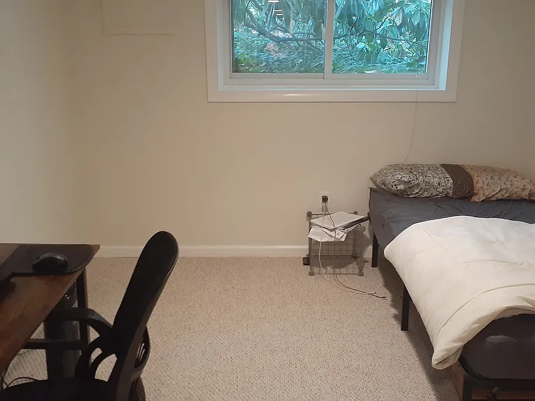 Bedroom is NOT furnished (but shown with twin bed).