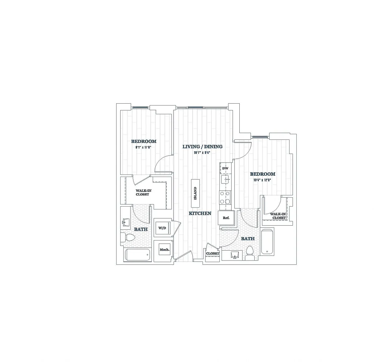 Floor plan 2 Bedroom - 2 Bath | b03