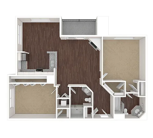 Floor plan 2 Bed / 2 Bath