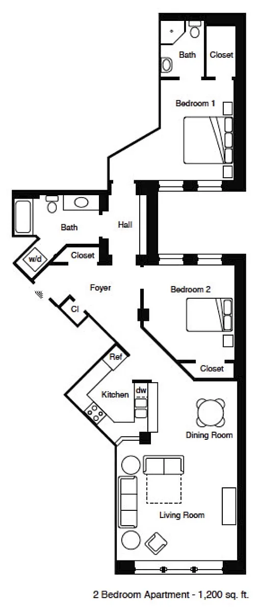 Floor plan 2 Bedroom