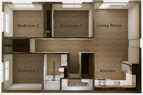 Floor plan 3 Bedroom