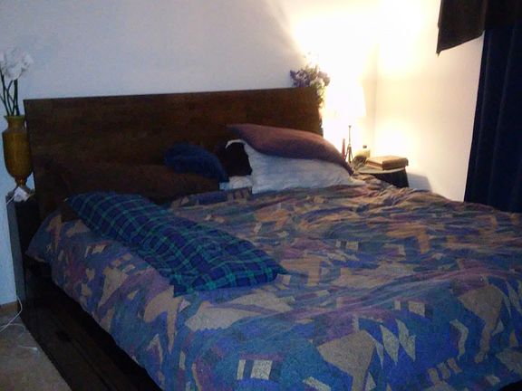 huge bedroom fits king bed very easily and a couch