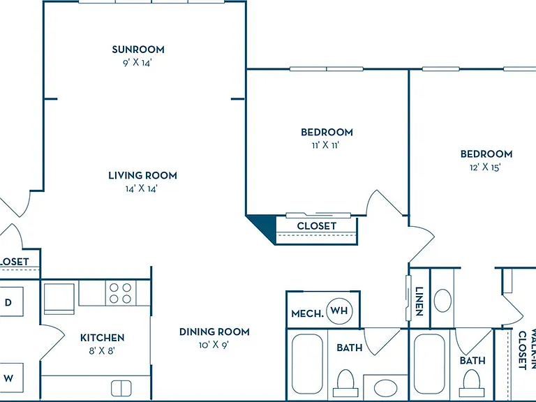 2 Bedroom | 2 Bath | 1207 SF 2 Bedroom | 2 Bath | 1207 SF