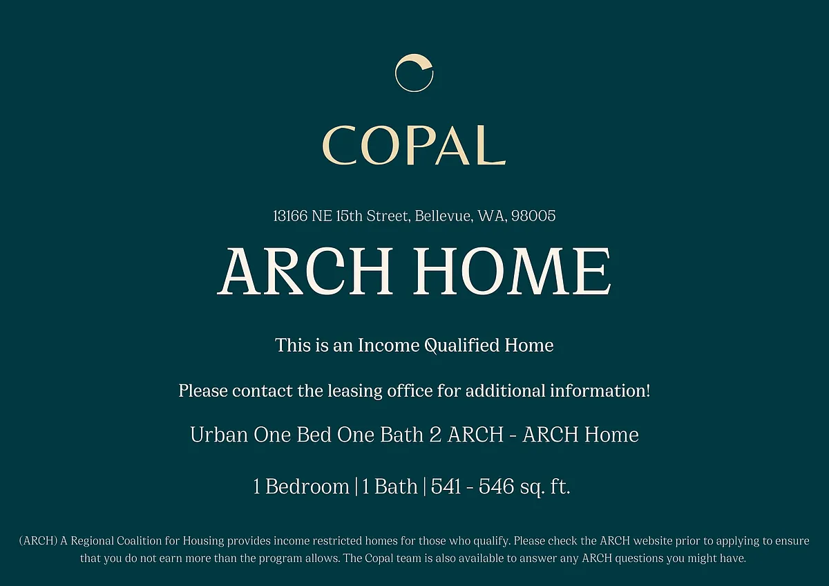 Floor plan Urban One Bed One Bath 2 ARCH