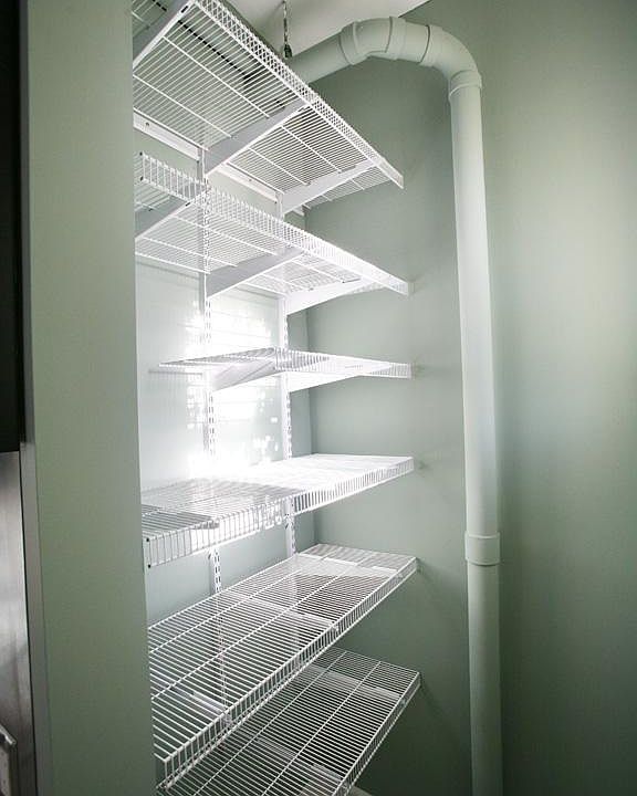 pantry, located behind kitchen