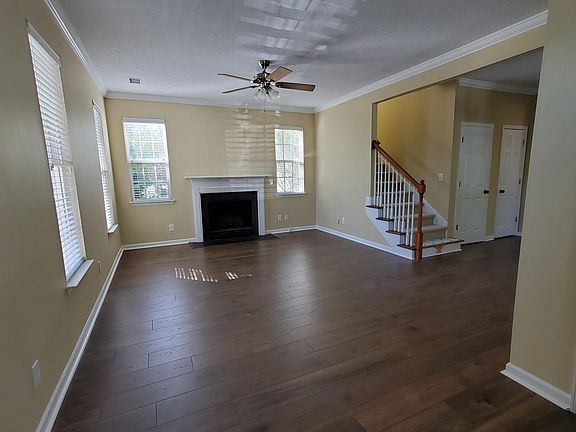 New laminate wood floor in living room