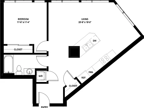 Floor plan One Bedroom A7