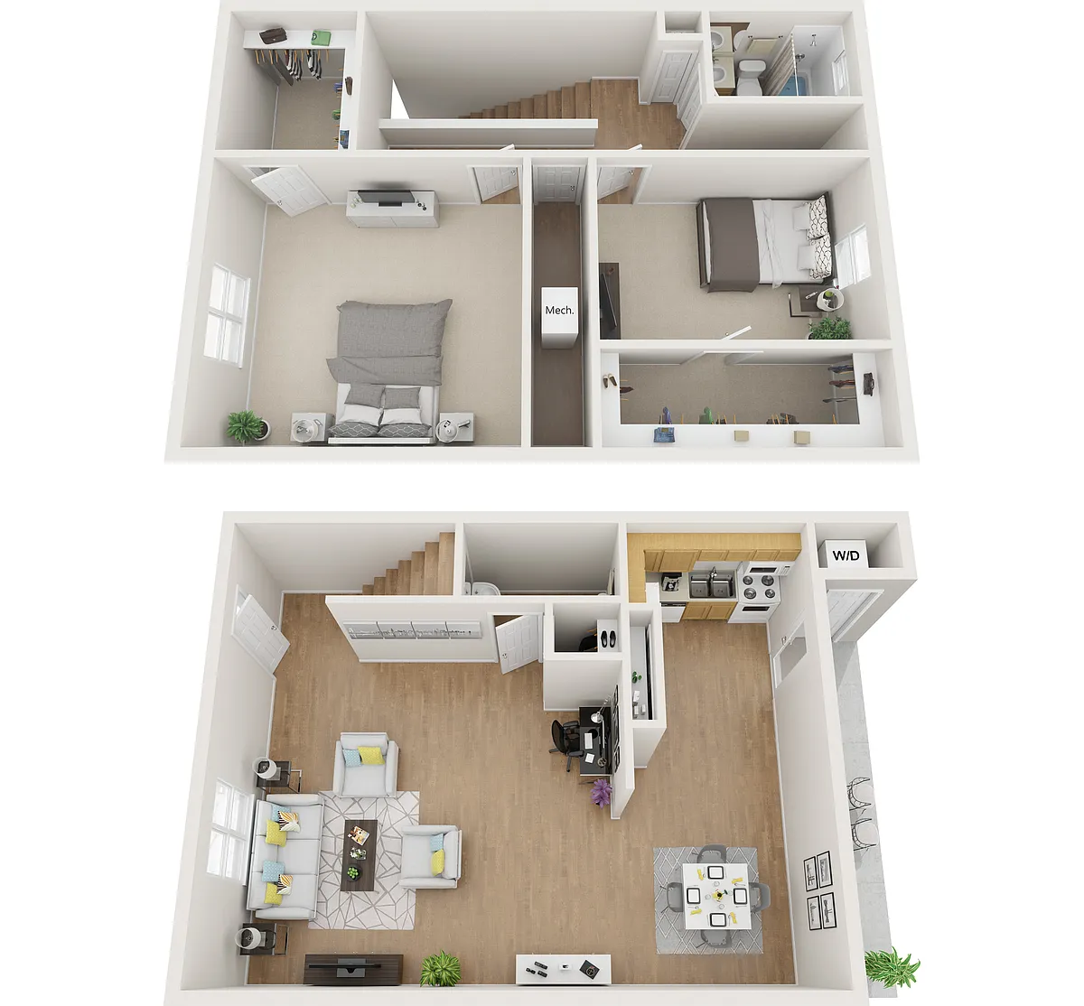 Floor plan 2 Bed 1 and half Bath