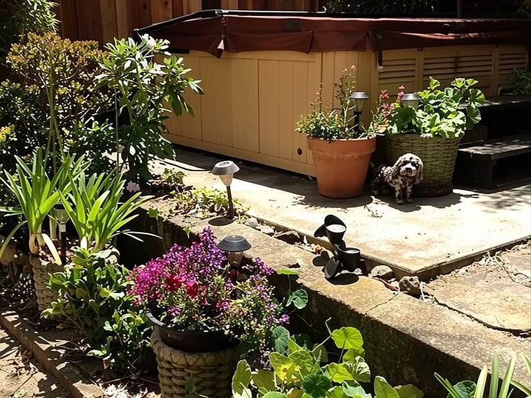 Garden with jacuzzi