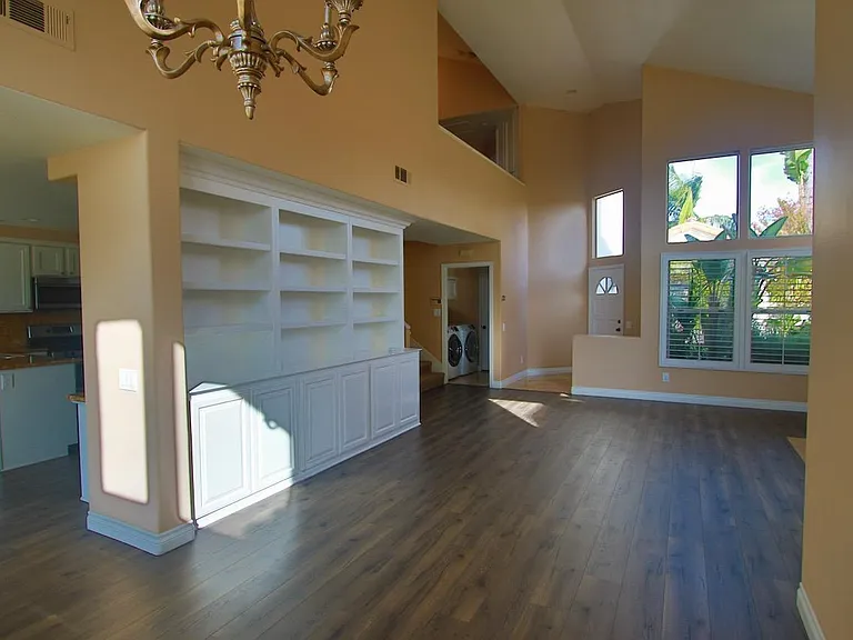 Dining room and living room looking towards the entrance