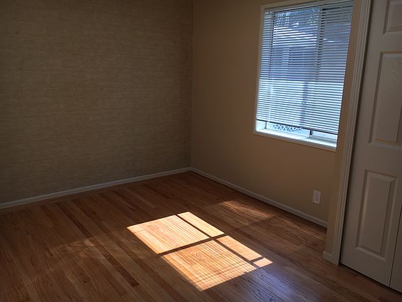 bedroom off of the living room