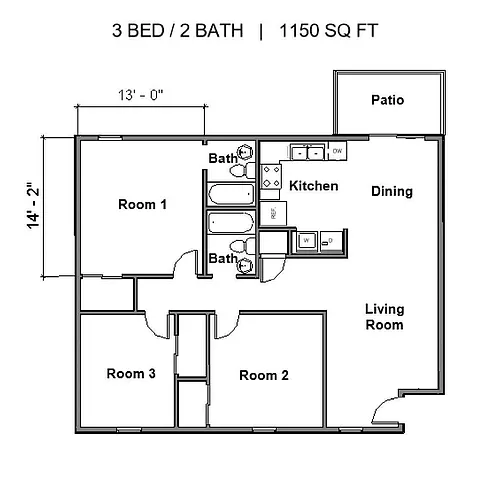 Floor plan 3 Bedroom