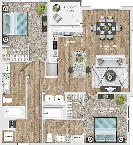 2 Bedroom | 2 Bath | 1106 SF 2 Bedroom | 2 Bath | 1106 SF