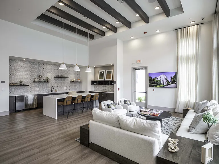 Clubhouse kitchen area and lounge