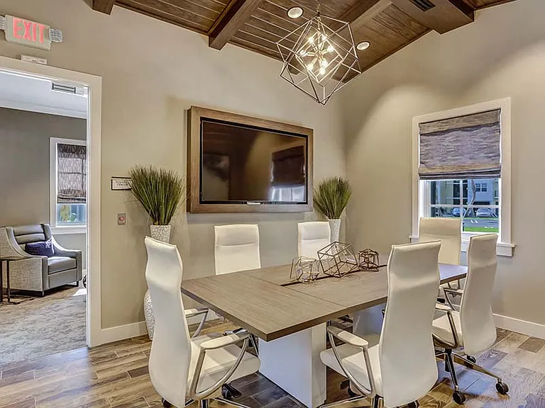 Work from home in our business center, complete with co-working space and conference room