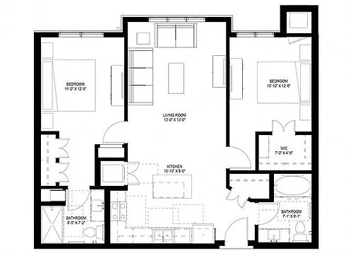Floor plan Two Bedroom - B