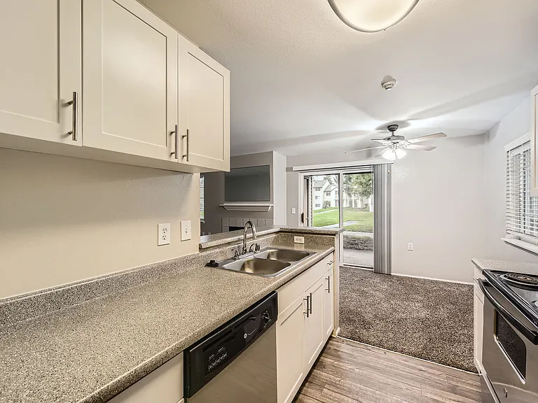 Kitchen and Dining Room in a two-bedroom two-bath at Capitol City in Lacey, WA