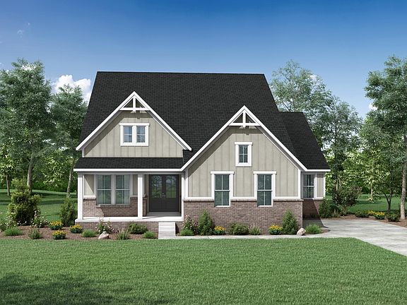 brick and board and batten house