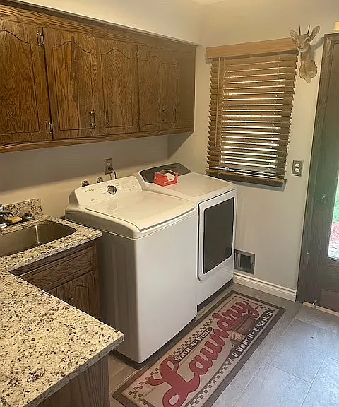 Full sized washer and dryer 20 feet from your 2 bedrooms.