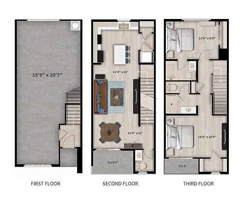 Floor plan A - 2 Bedroom, 2.5 Bath