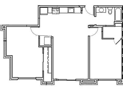 Floor plan 2X1 Bedroom