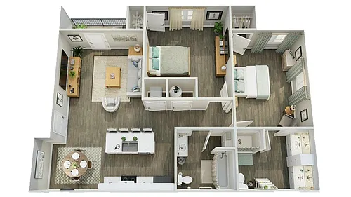 Floor plan 2 Bedroom, 2 Bathroom