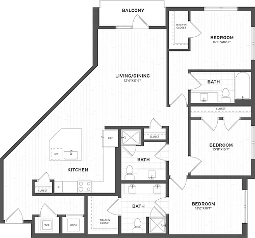 Floor plan 3 Bed/3 Bath-C2