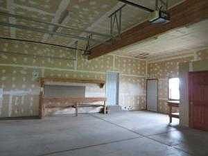 Garage interior and workbench.