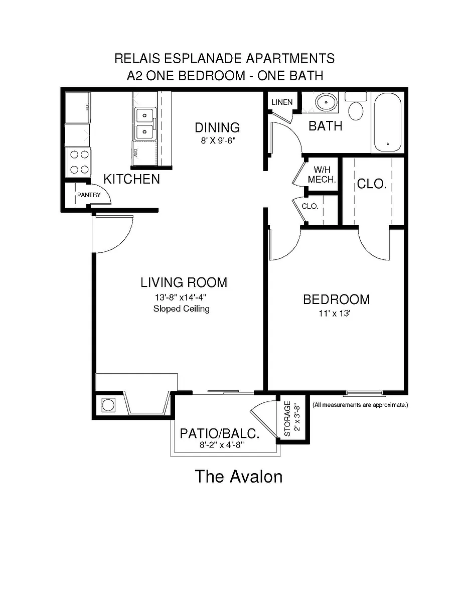 Floor plan One Bedroom - Avalon - Call for Availability