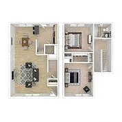 Floor plan 2 Bedroom Townhome