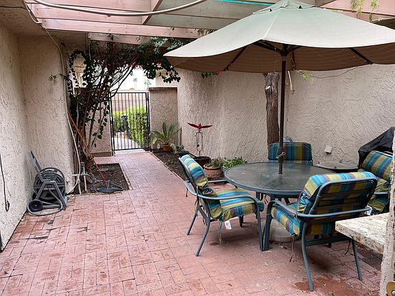 Private covered patio.