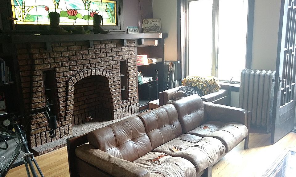 Deco fireplace/bookcase