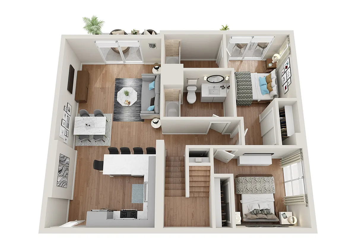 Floor plan 1x1 - Venus