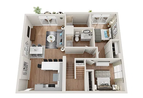 Floor plan 1x1 - Venus