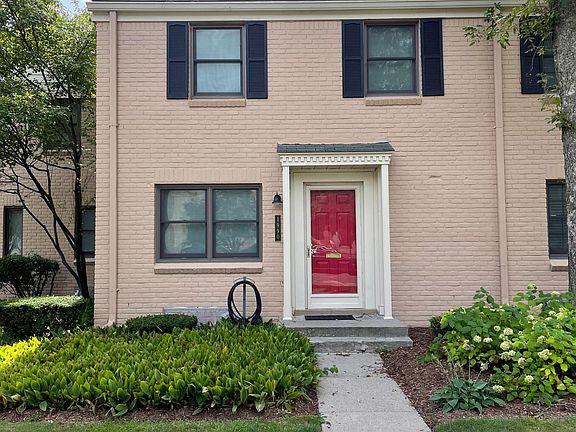 The front door of the townhouse.