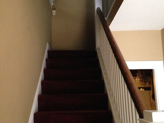 View from bottom of stairs