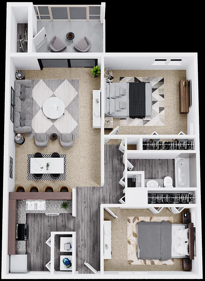 Floor plan 2 Bed 1 Bath