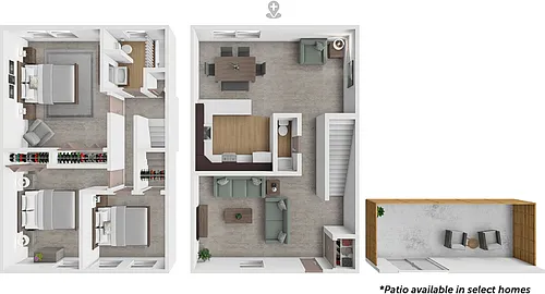 Floor plan 3bd 1.5bth TH 1220